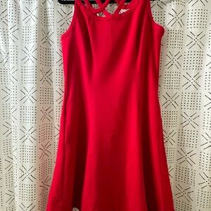 White House Black Market Red Mini Dress with Crisscross Straps